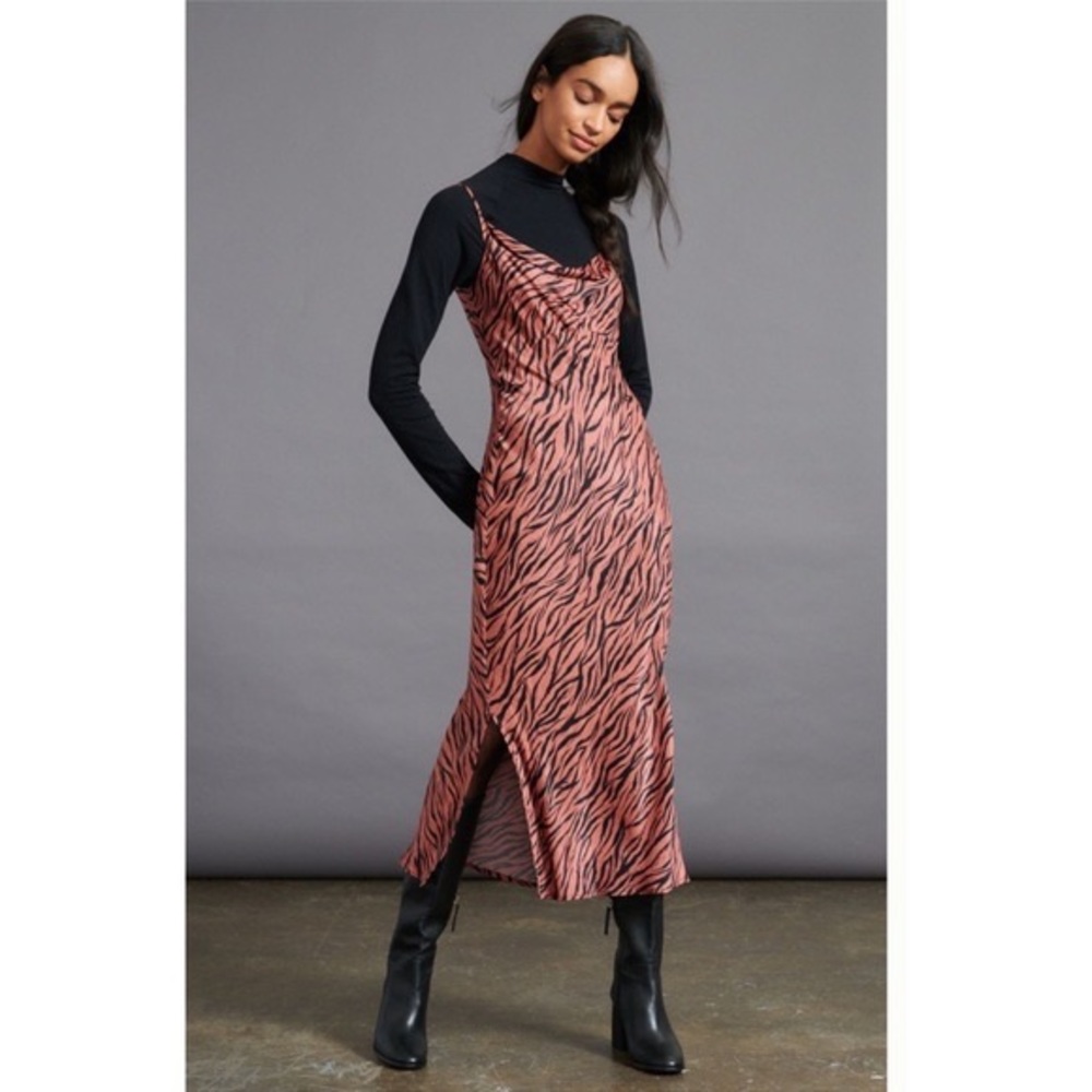 NWT Zebra Print Anthropologie Slip Dress